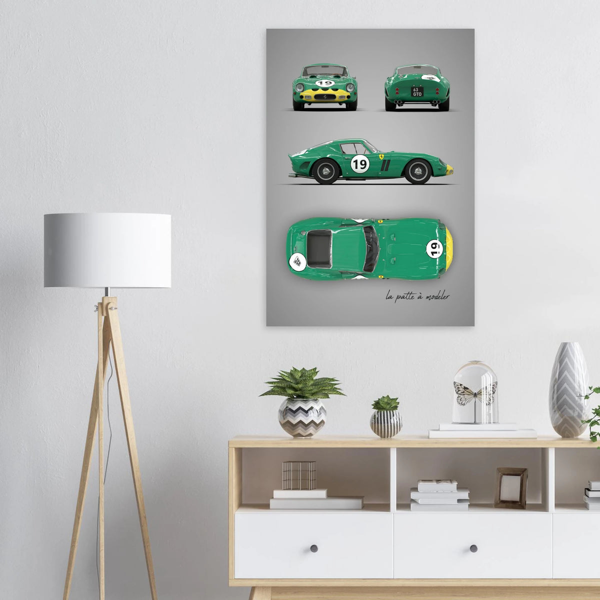 Italian Sports Car Aluminum Print - Classic GT Racing Art