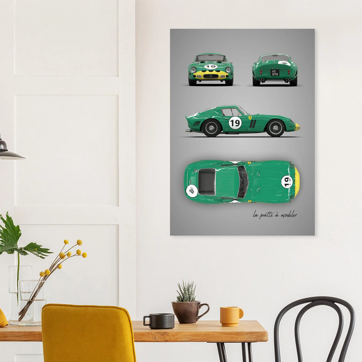 Italian Sports Car Aluminum Print - Classic GT Racing Art