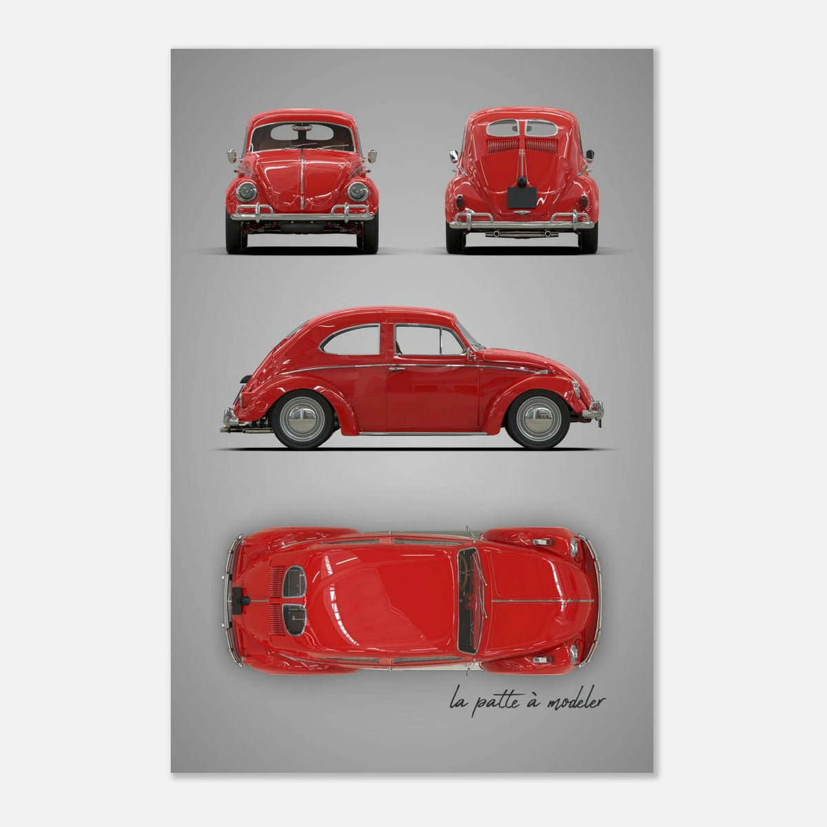 German Classic Car Aluminum Print - Custom Icon Art