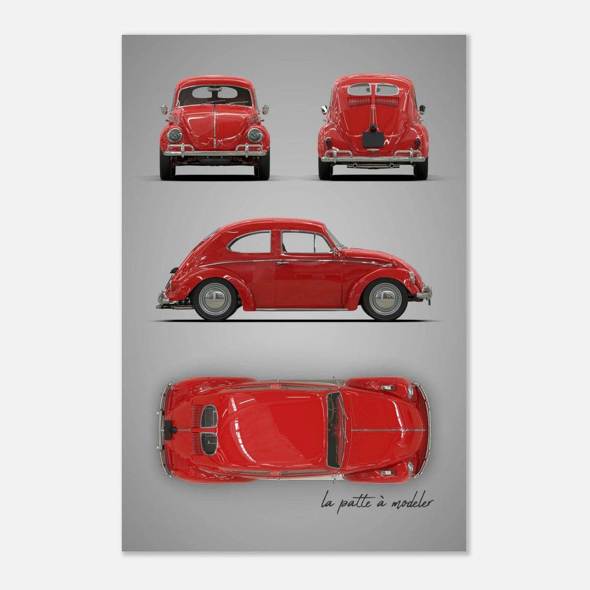 German Classic Car Aluminum Print - Custom Icon Art