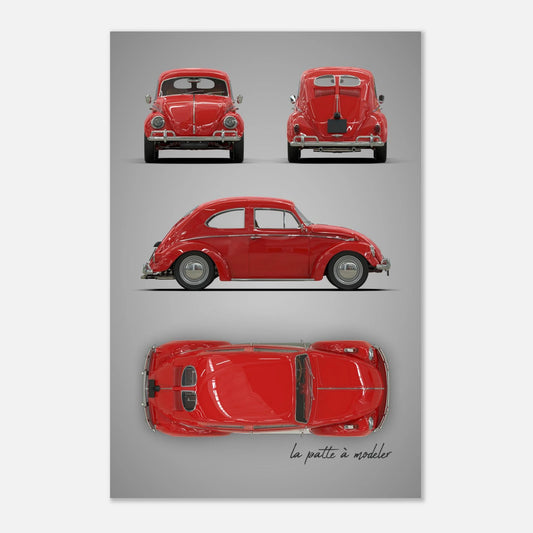 German Classic Car Aluminum Print - Custom Icon Art
