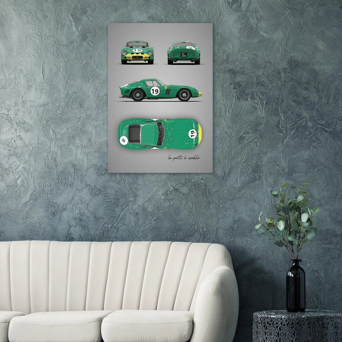 Italian Sports Car Aluminum Print - Classic GT Racing Art