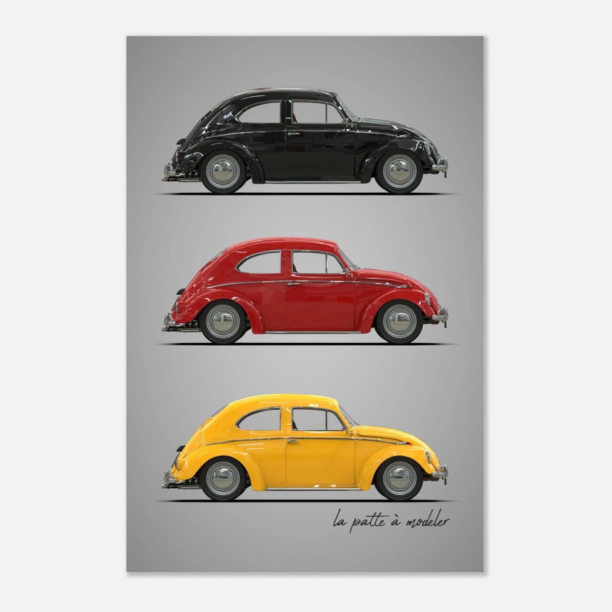 German Classic Car Aluminum Print - Vintage Design Art