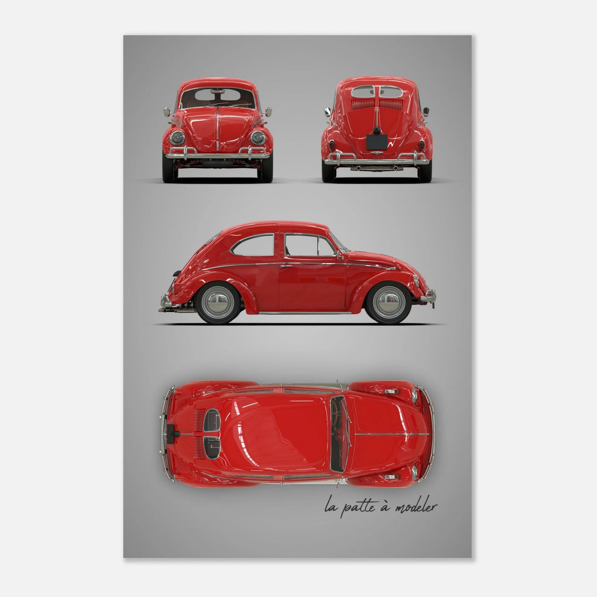 German Classic Car Aluminum Print - Custom Icon Art
