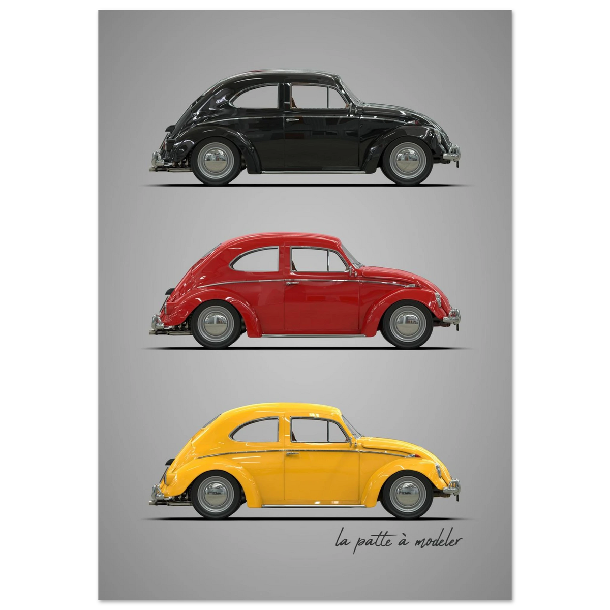 German Classic Car Aluminum Print - Vintage Design Art