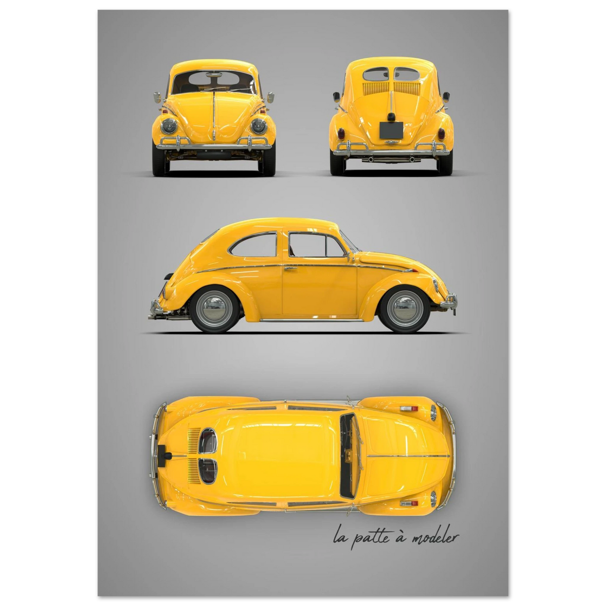 German Classic Car Aluminum Print - Custom Vintage Art