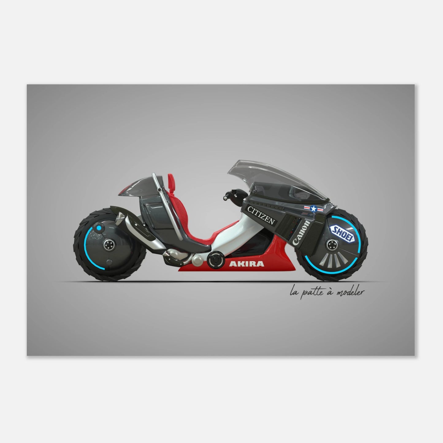 Japanese Motorcycle Aluminum Print - Anime Icon Art