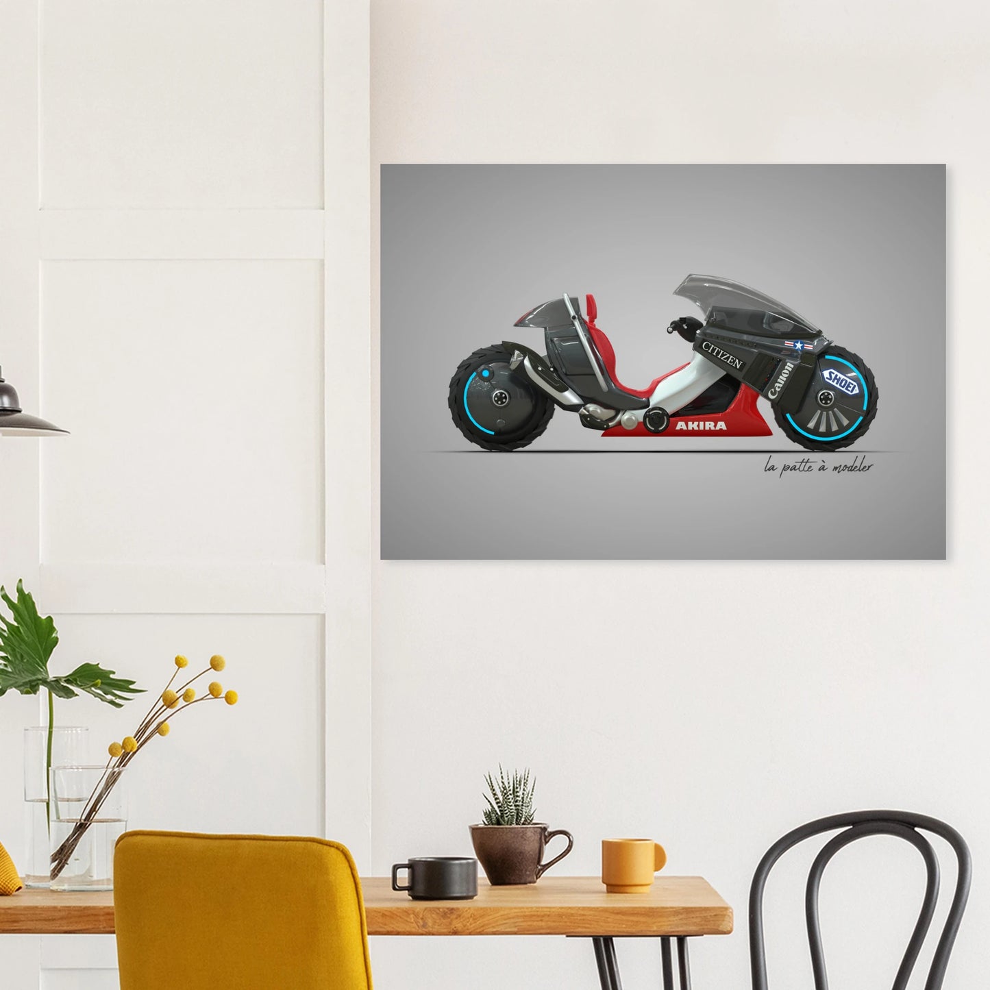 Japanese Motorcycle Aluminum Print - Anime Icon Art