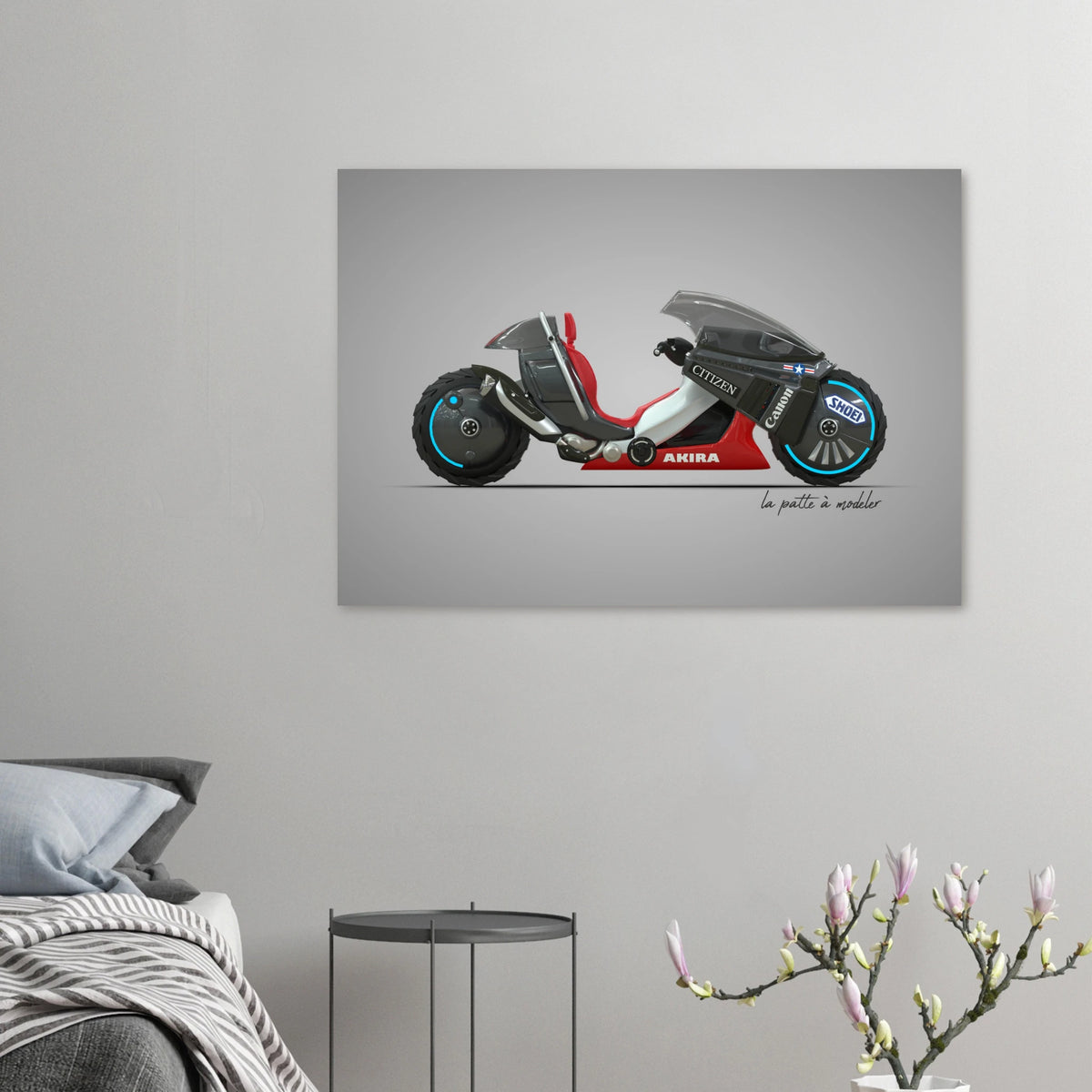 Japanese Motorcycle Aluminum Print - Anime Icon Art