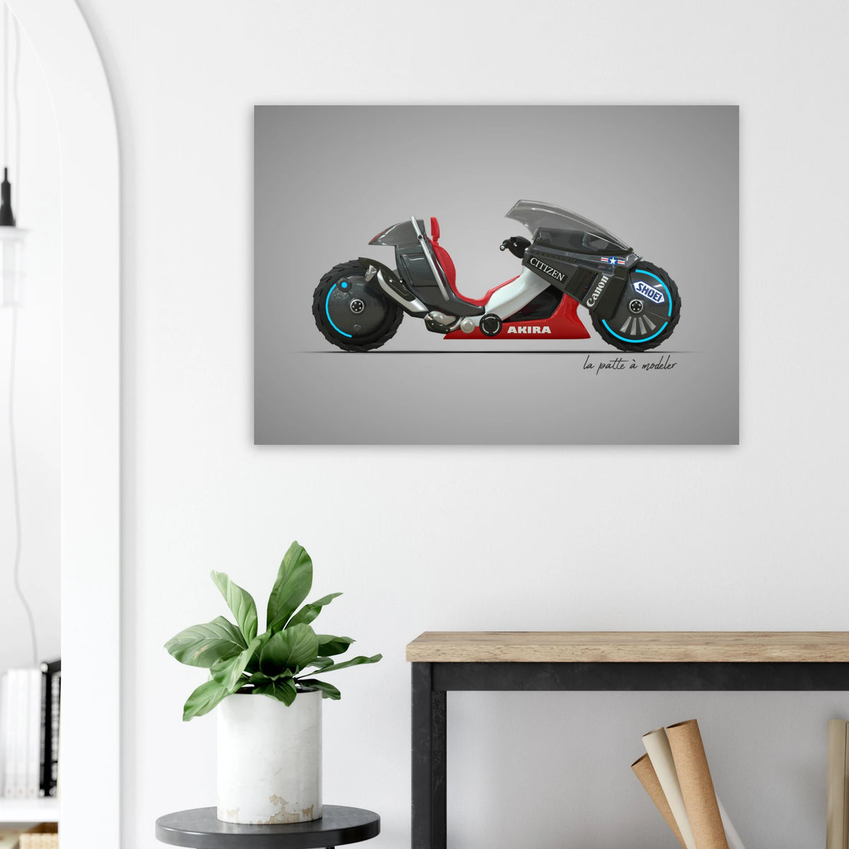 Japanese Motorcycle Aluminum Print - Anime Icon Art