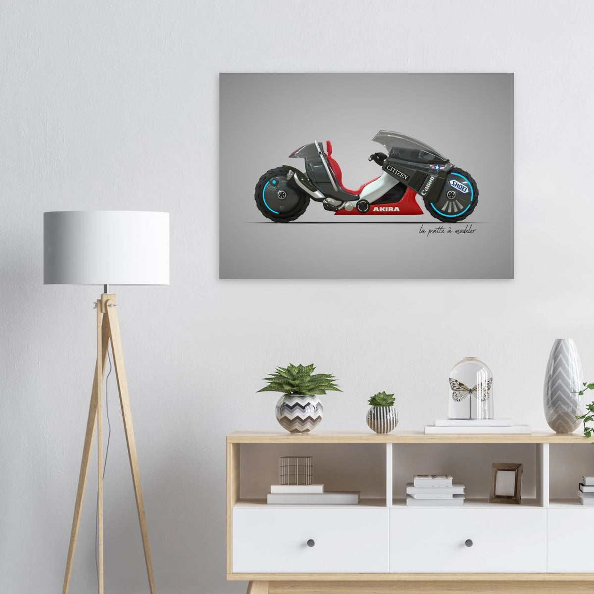 Japanese Motorcycle Aluminum Print - Anime Icon Art