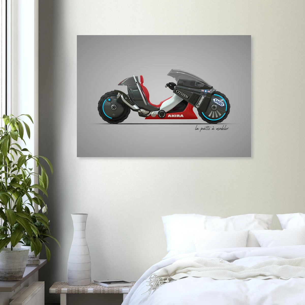 Japanese Motorcycle Aluminum Print - Anime Icon Art