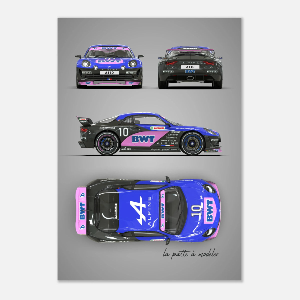 French Sports Car Aluminum Print - Classic Racing Art