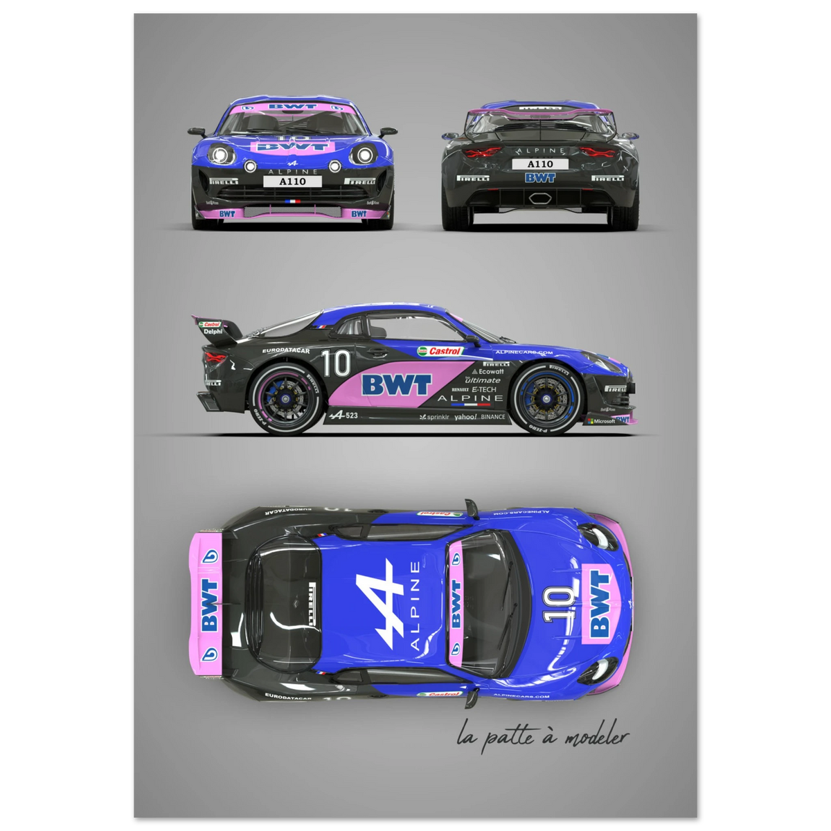 French Sports Car Aluminum Print - Classic Racing Art