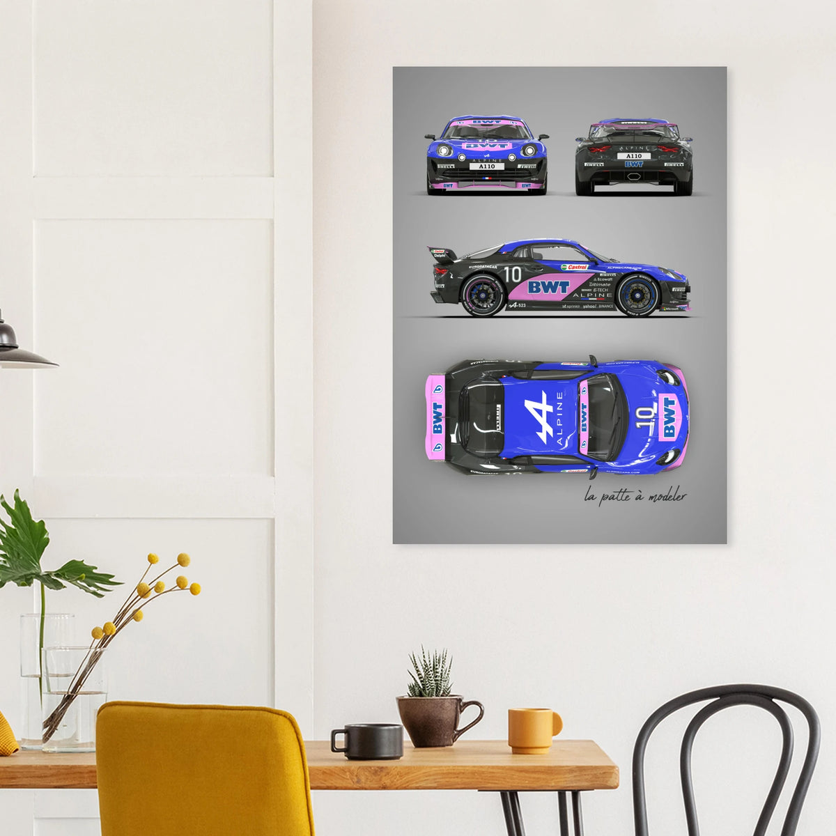 French Sports Car Aluminum Print - Classic Racing Art