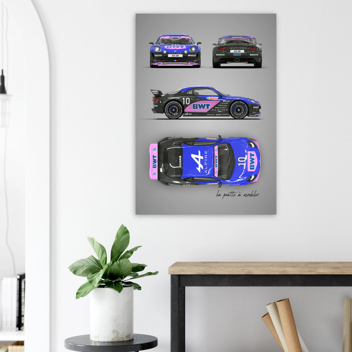 French Sports Car Aluminum Print - Classic Racing Art