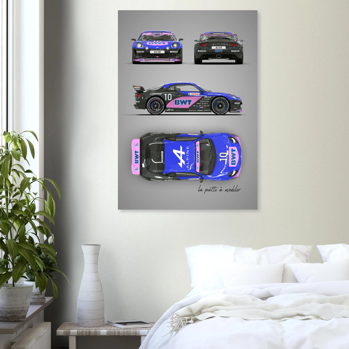 French Sports Car Aluminum Print - Classic Racing Art