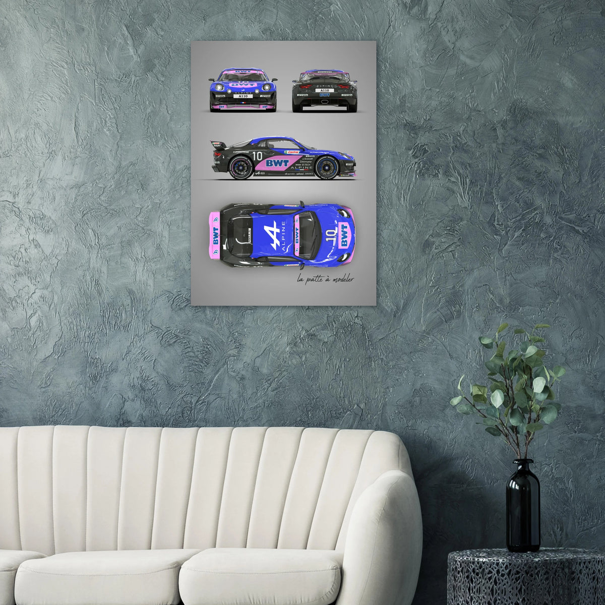 French Sports Car Aluminum Print - Classic Racing Art