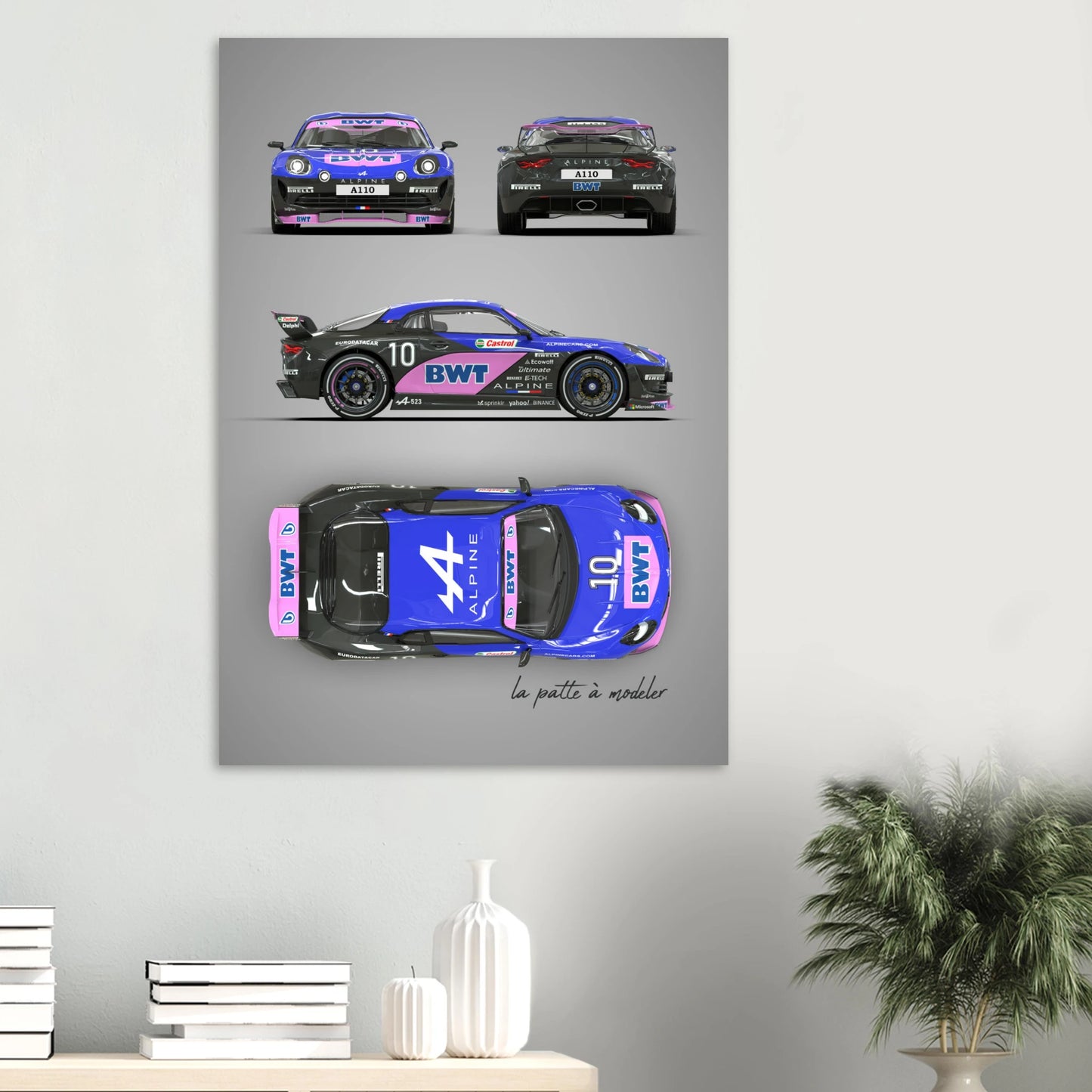 French Sports Car Aluminum Print - Classic Racing Art