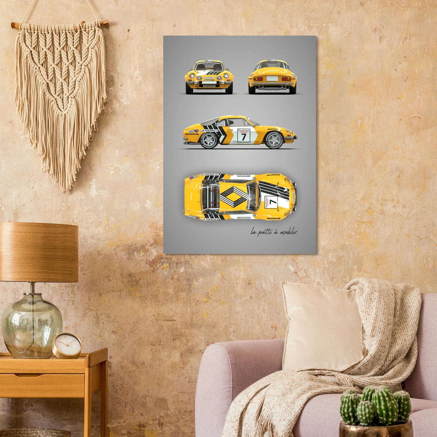 French Rally Car Aluminum Print - Mountain Motorsport Art