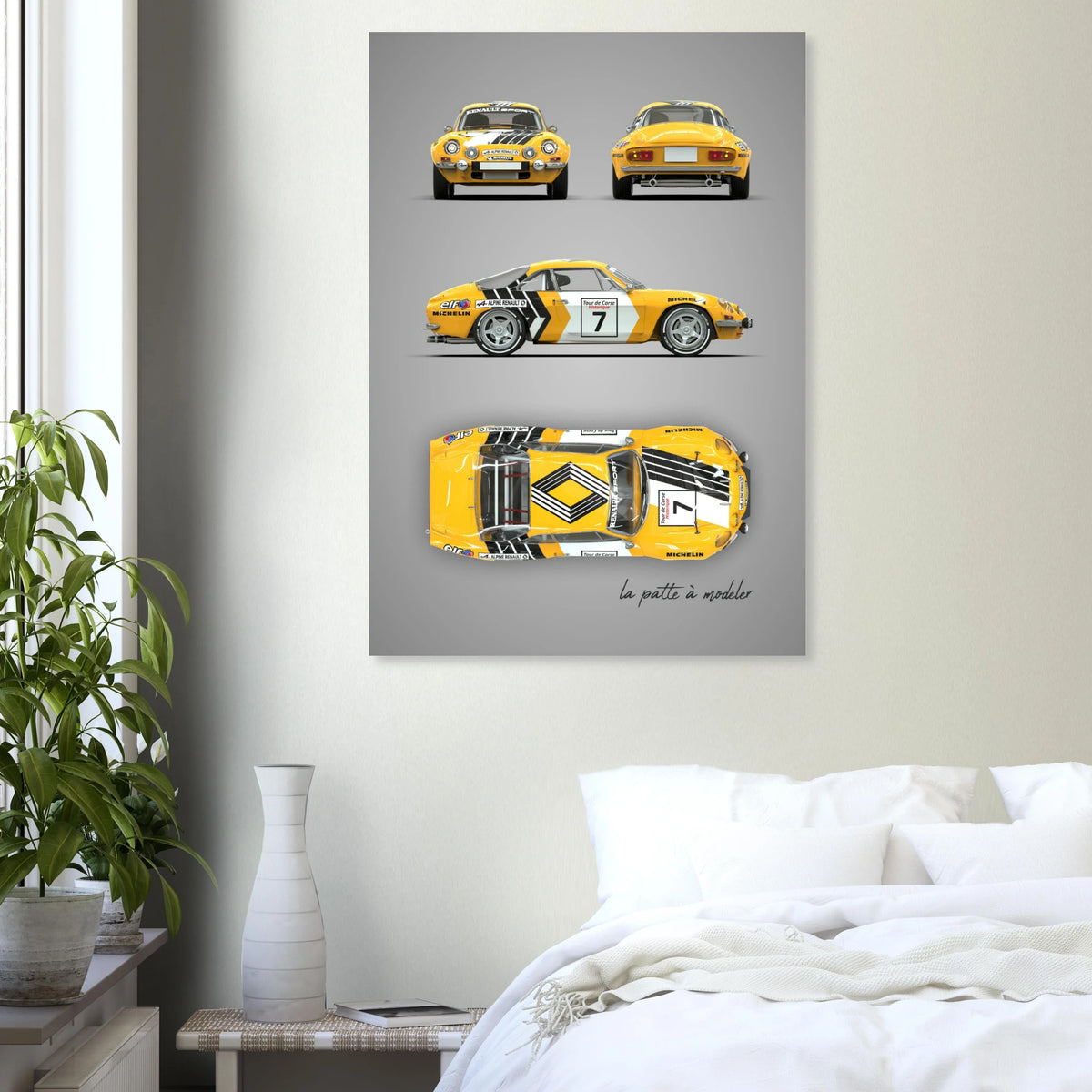 French Rally Car Aluminum Print - Mountain Motorsport Art