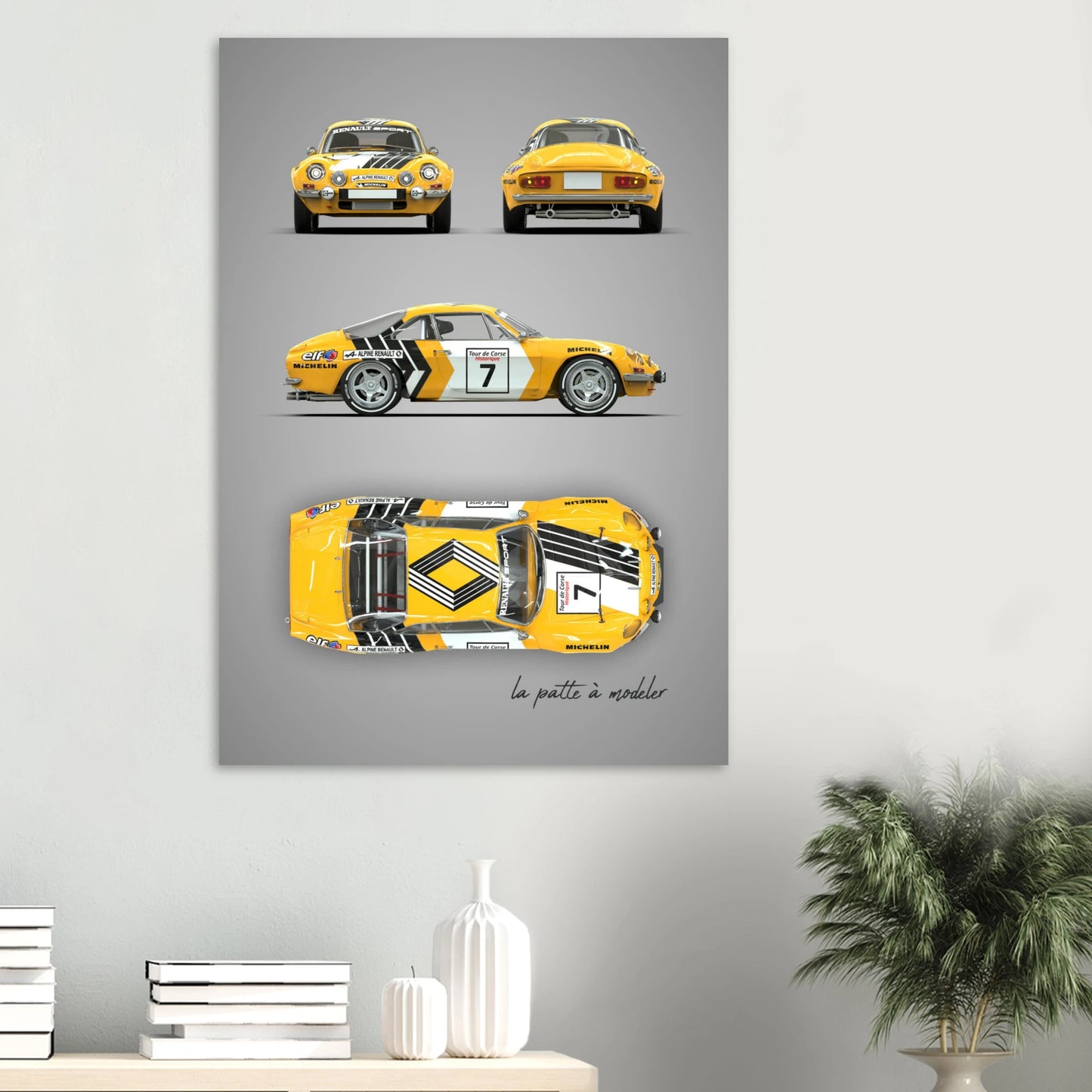 French Rally Car Aluminum Print - Mountain Motorsport Art