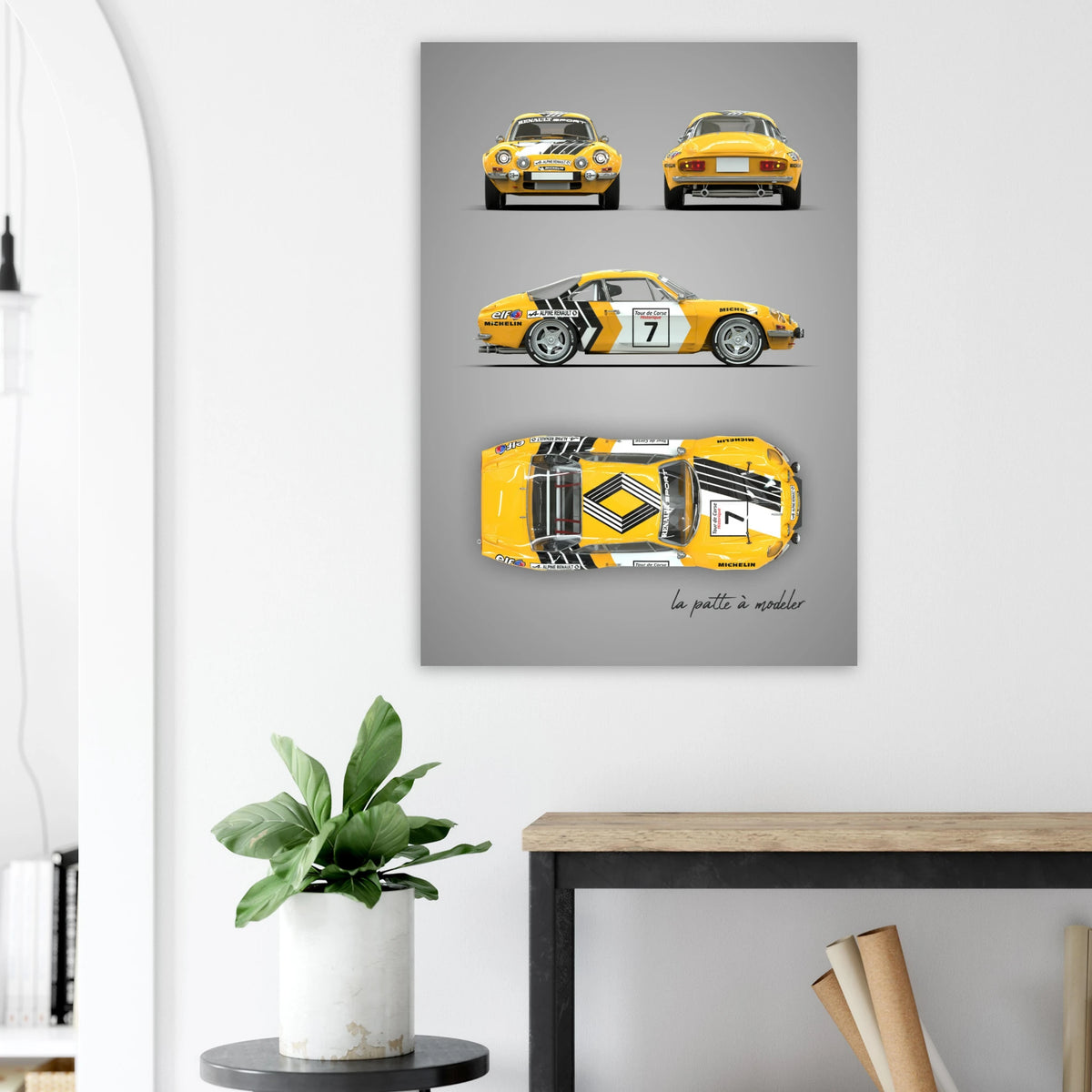 French Rally Car Aluminum Print - Mountain Motorsport Art