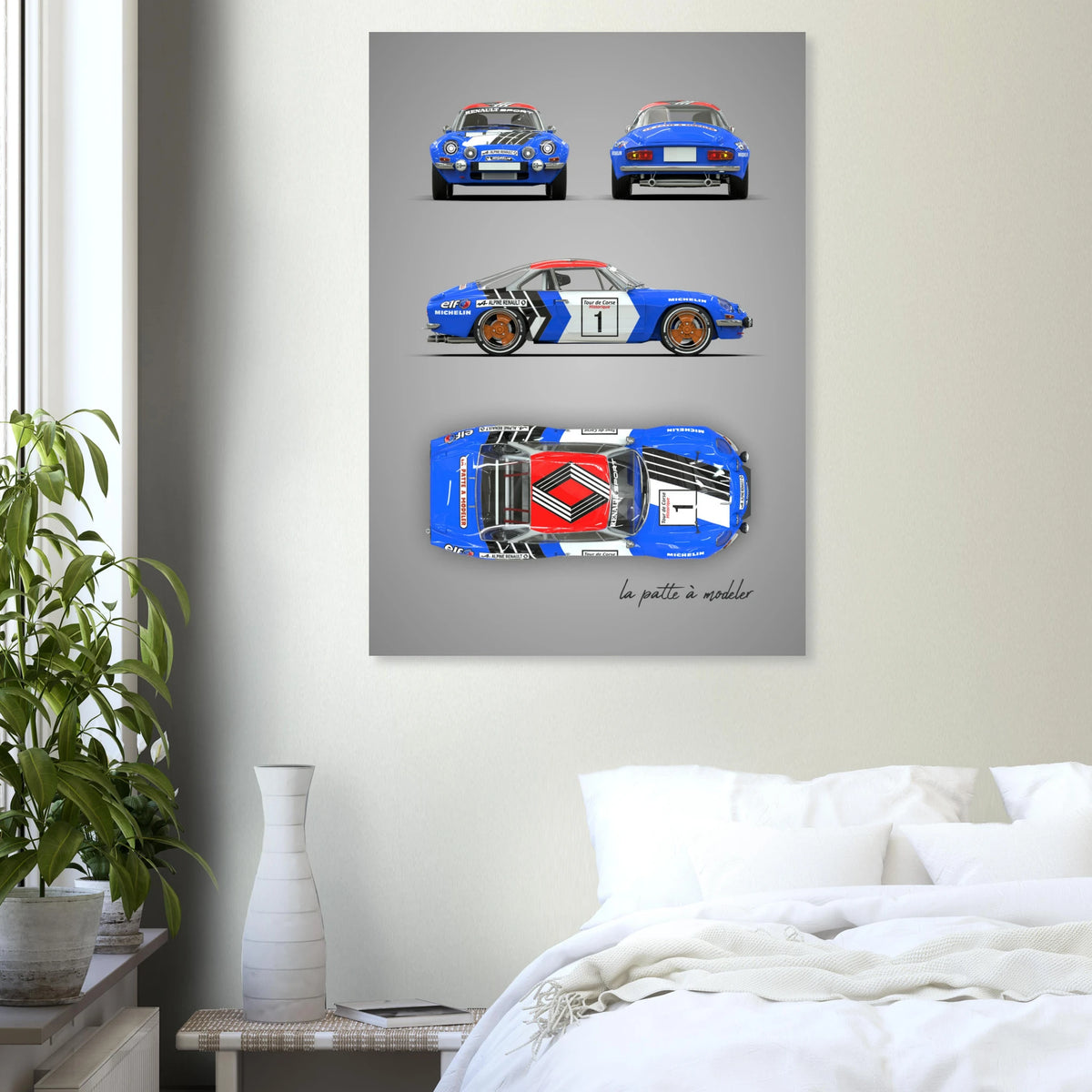 French Rally Car Aluminum Print - Classic Motorsport Art