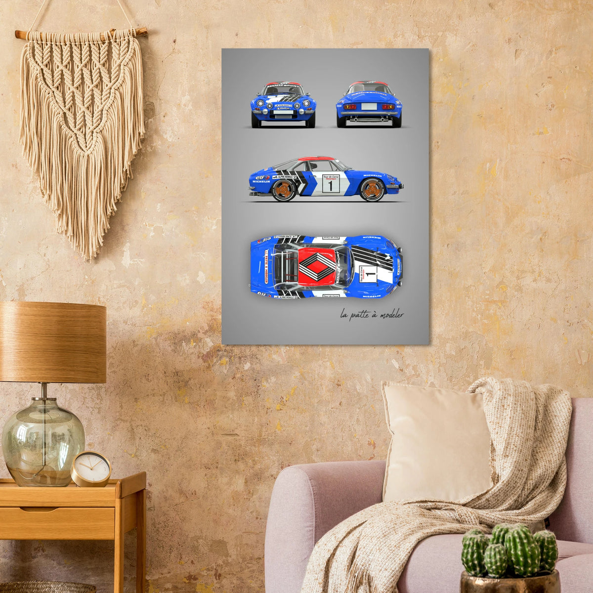 French Rally Car Aluminum Print - Classic Motorsport Art