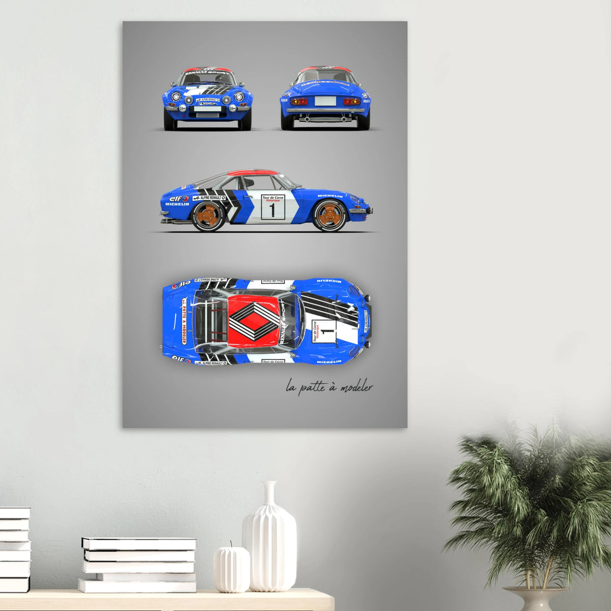 French Rally Car Aluminum Print - Classic Motorsport Art