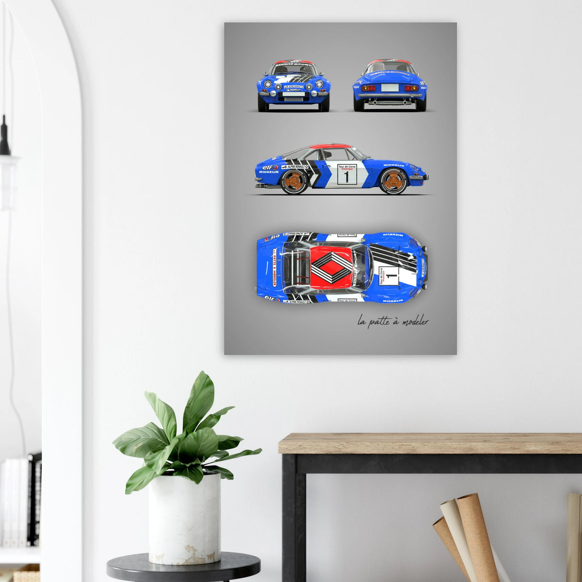 French Rally Car Aluminum Print - Classic Motorsport Art