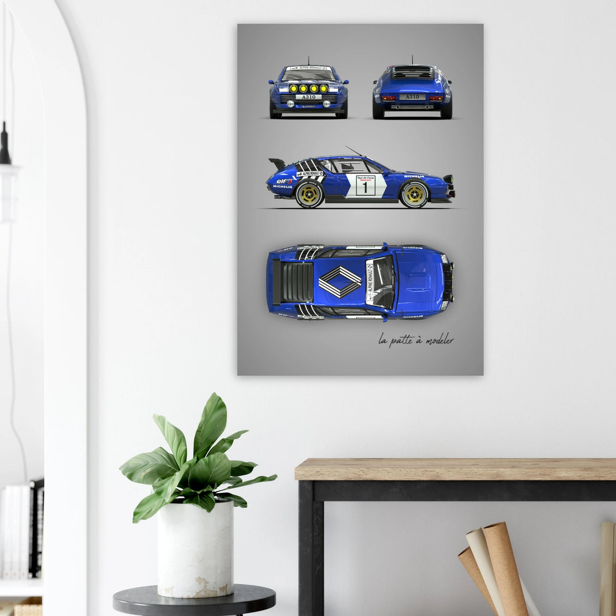 French Rally Car Aluminum Print - Rally Heritage Art