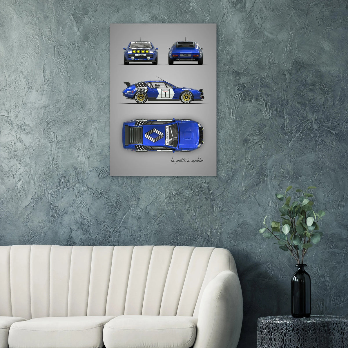 French Rally Car Aluminum Print - Rally Heritage Art