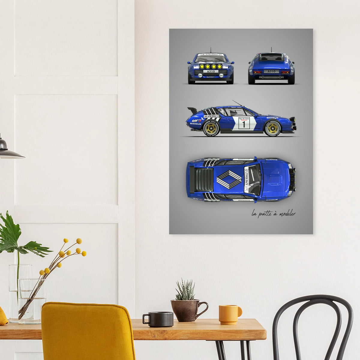 French Rally Car Aluminum Print - Rally Heritage Art
