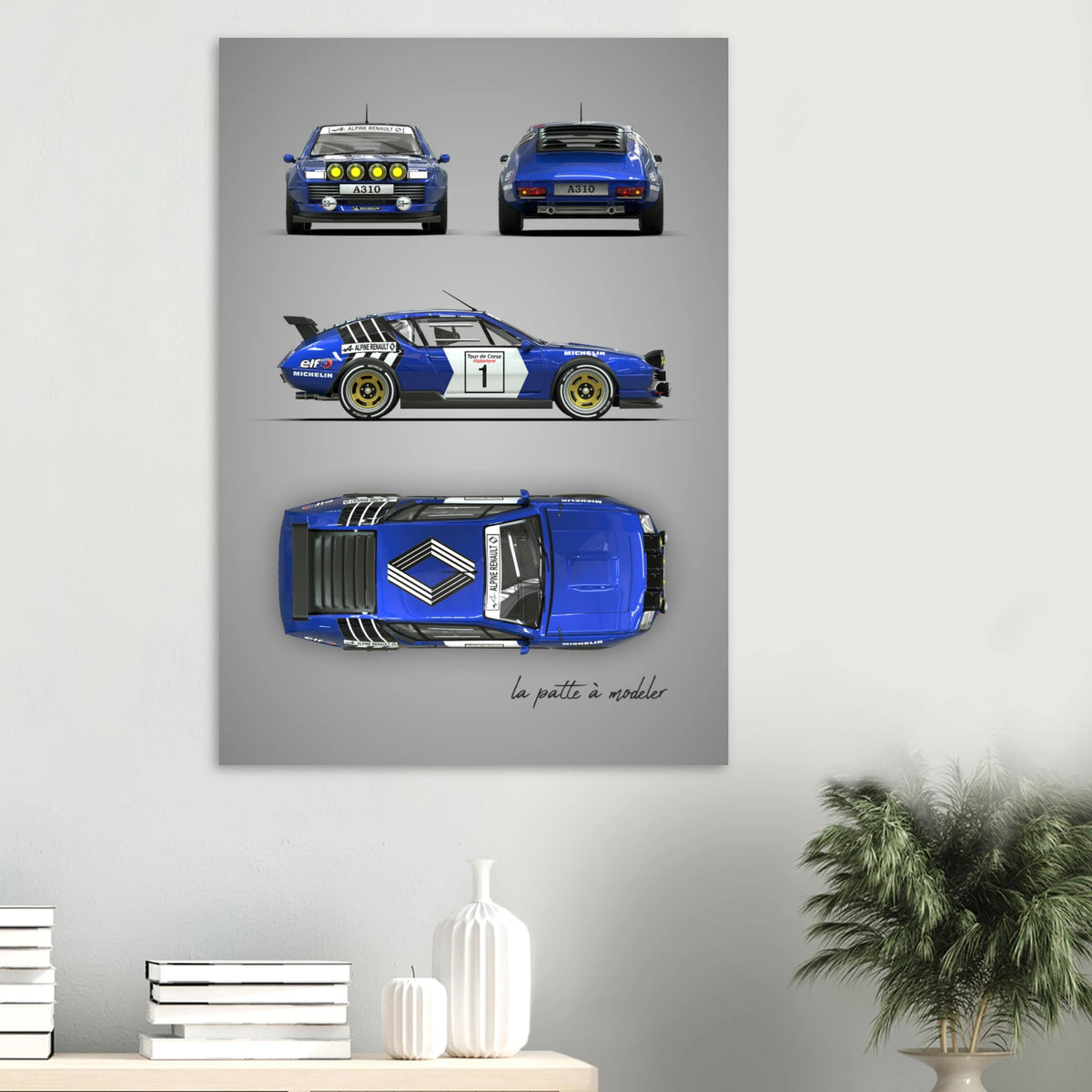 French Rally Car Aluminum Print - Rally Heritage Art