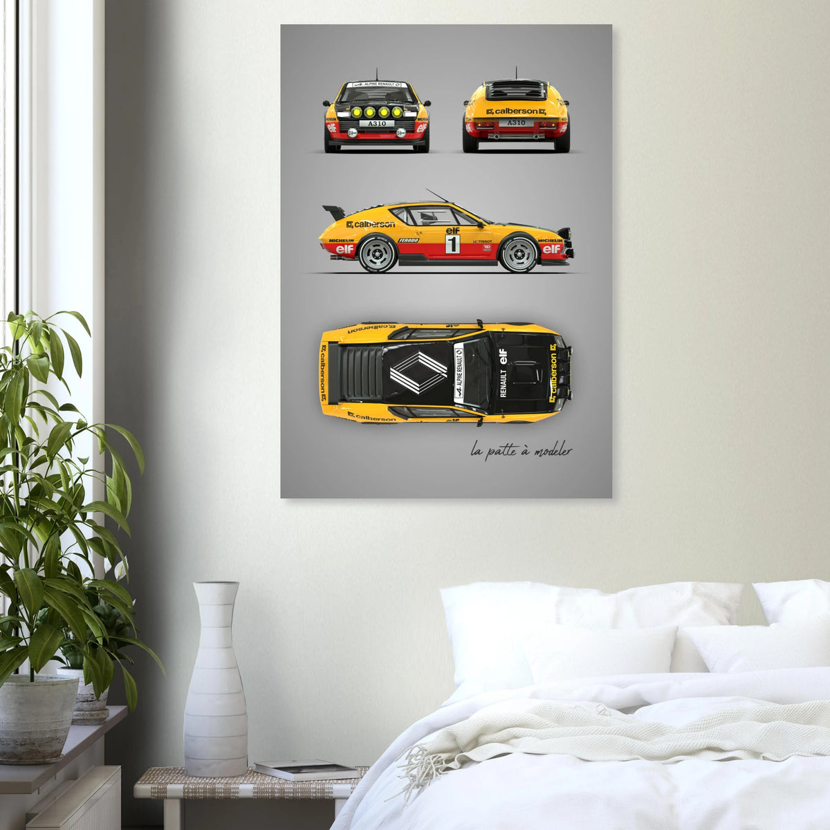 French Rally Car Aluminum Print - Motorsport Competition Art