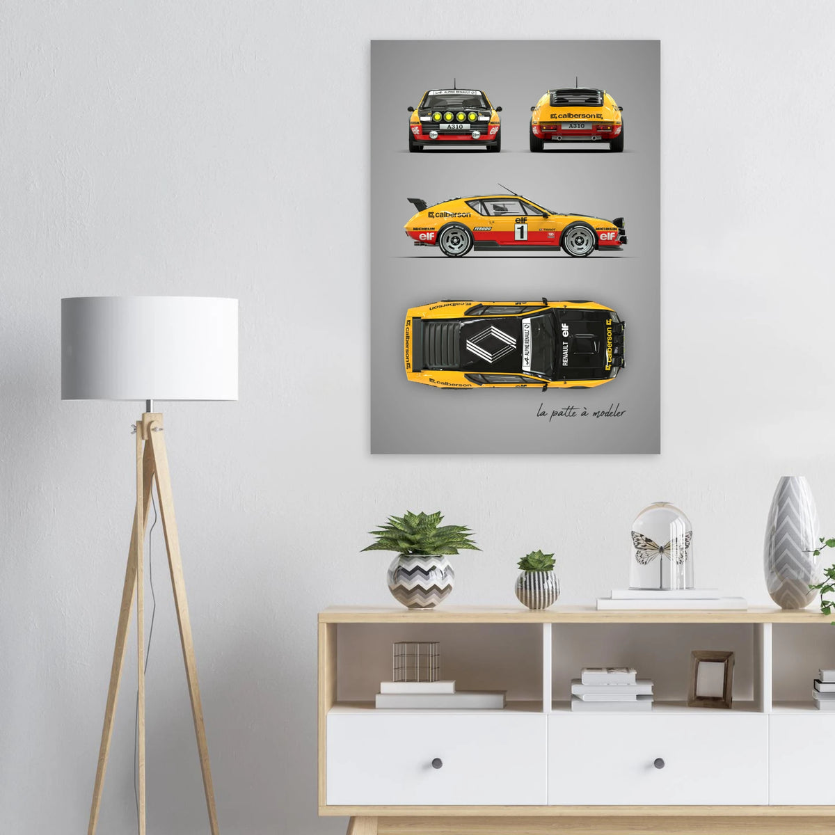 French Rally Car Aluminum Print - Motorsport Competition Art