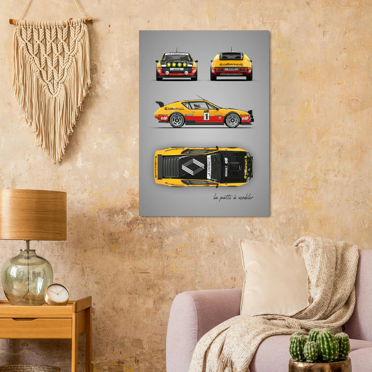 French Rally Car Aluminum Print - Motorsport Competition Art
