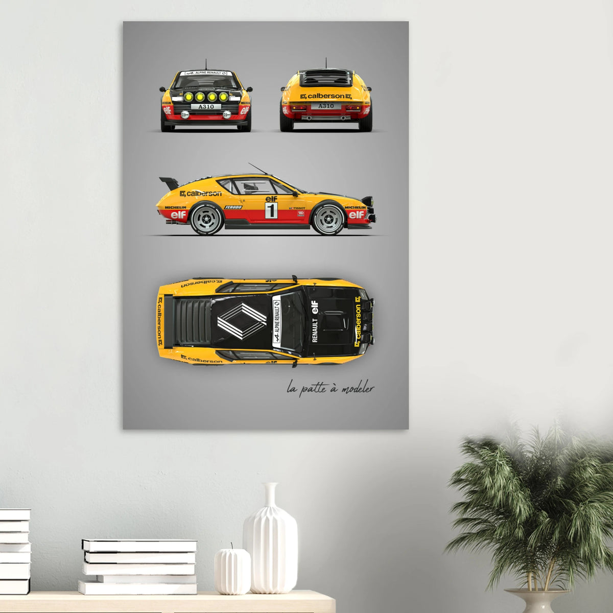 French Rally Car Aluminum Print - Motorsport Competition Art