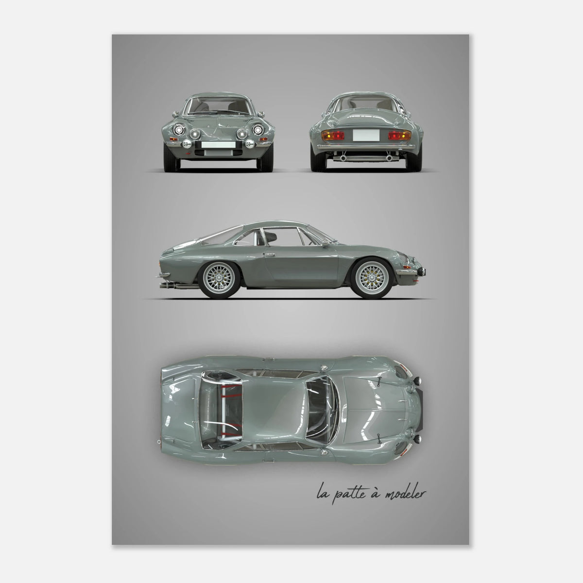 French Sports Car Aluminum Print - Classic Racing Art