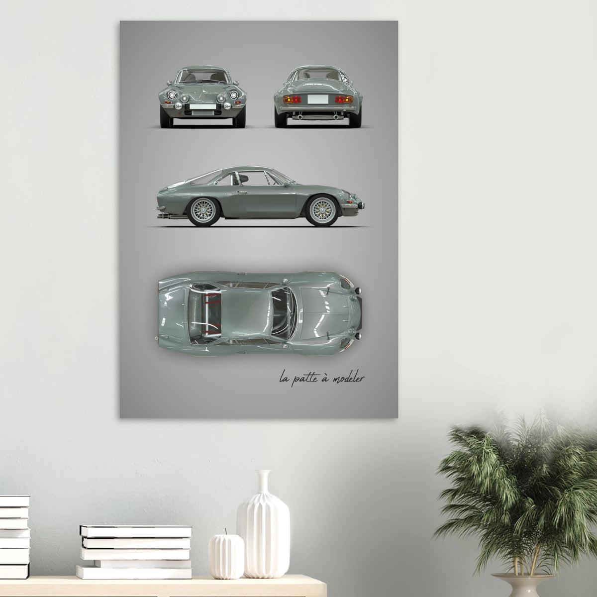 French Sports Car Aluminum Print - Classic Racing Art