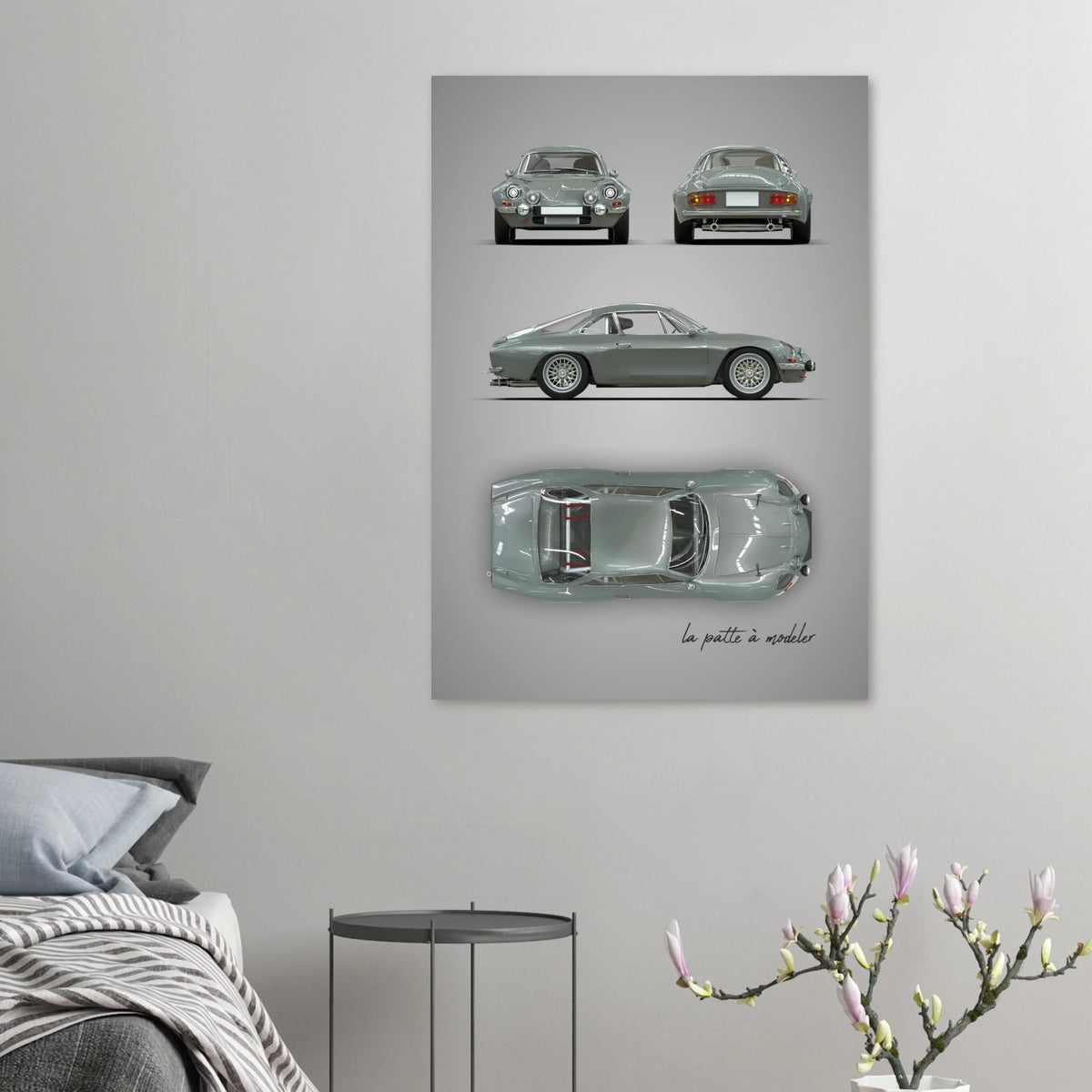 French Sports Car Aluminum Print - Classic Racing Art