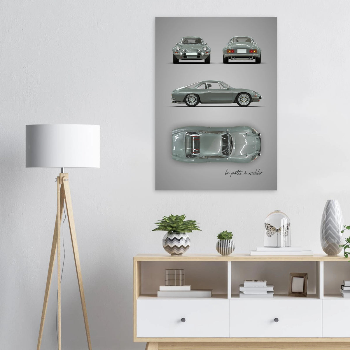 French Sports Car Aluminum Print - Classic Racing Art