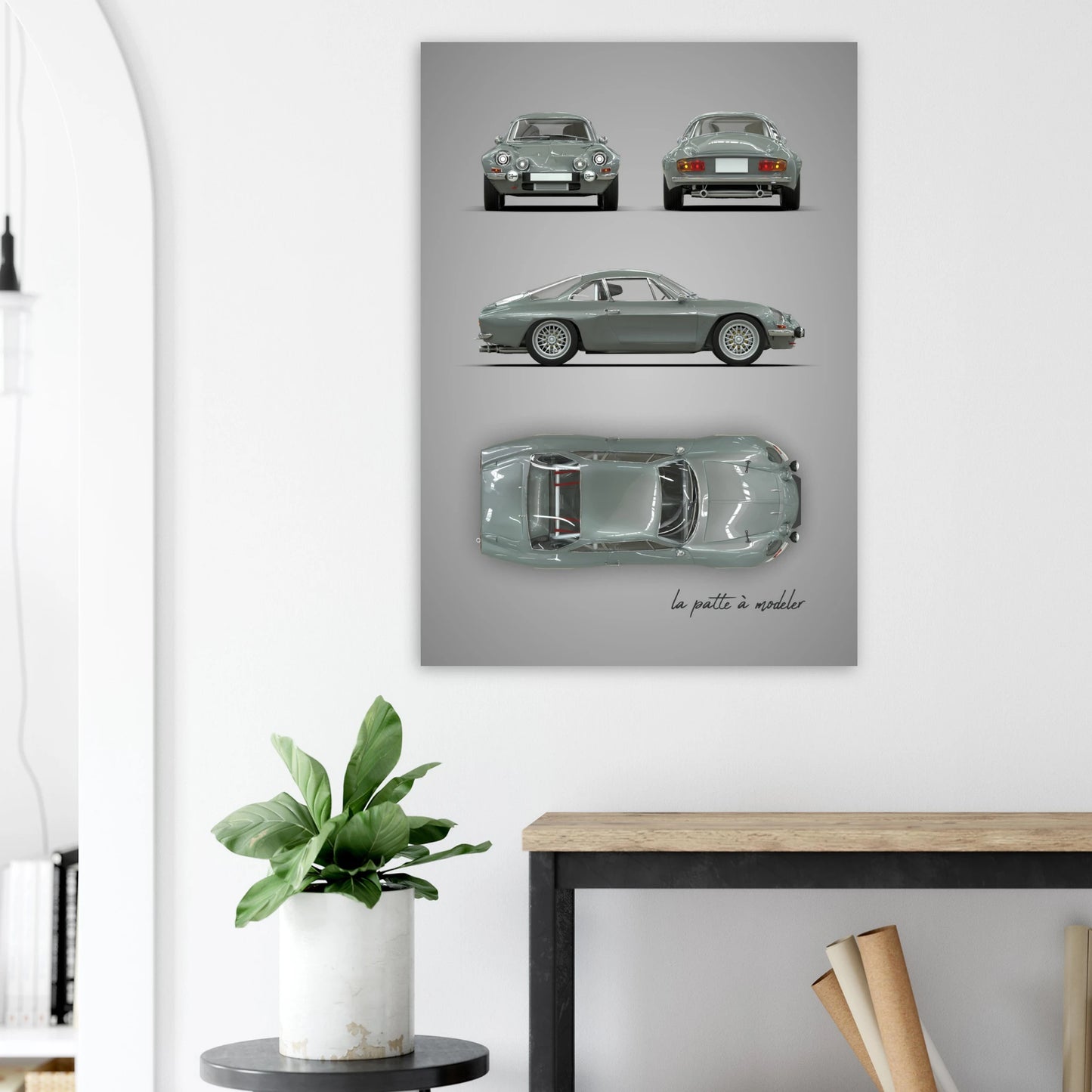 French Sports Car Aluminum Print - Classic Racing Art