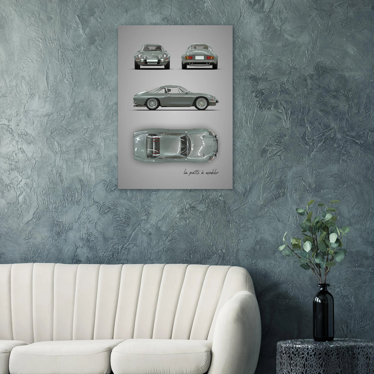 French Sports Car Aluminum Print - Classic Racing Art