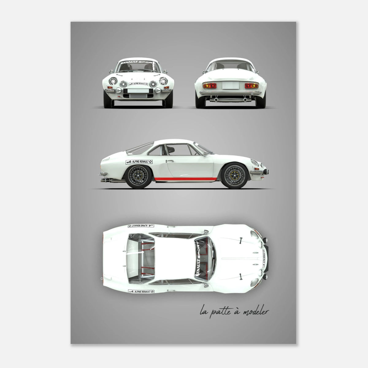 French Racing Car Aluminum Print - Sports Car Heritage Art