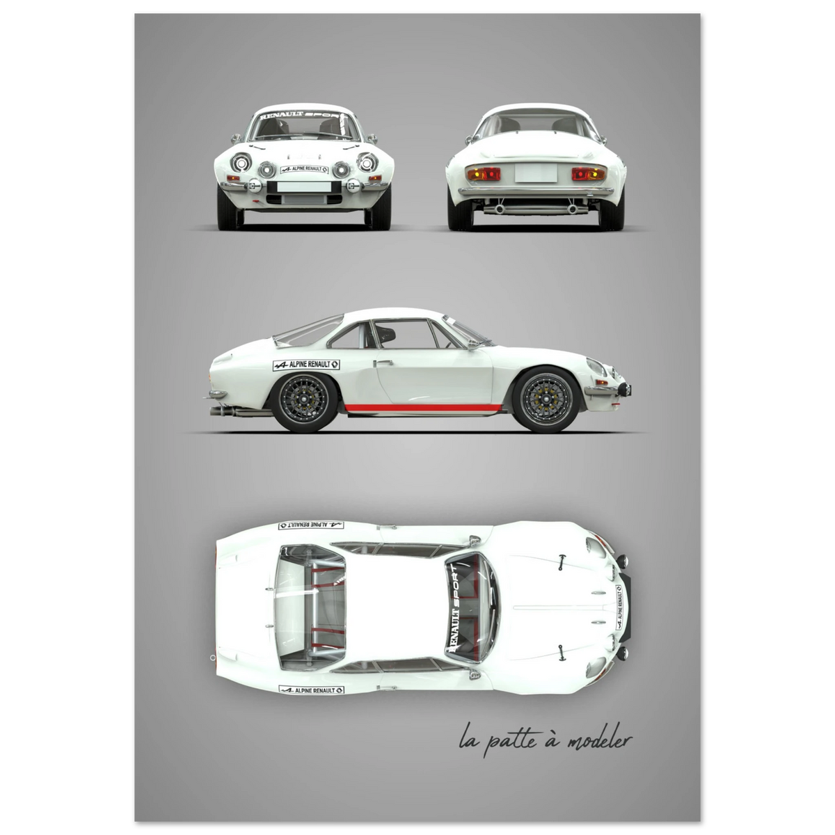 French Racing Car Aluminum Print - Sports Car Heritage Art