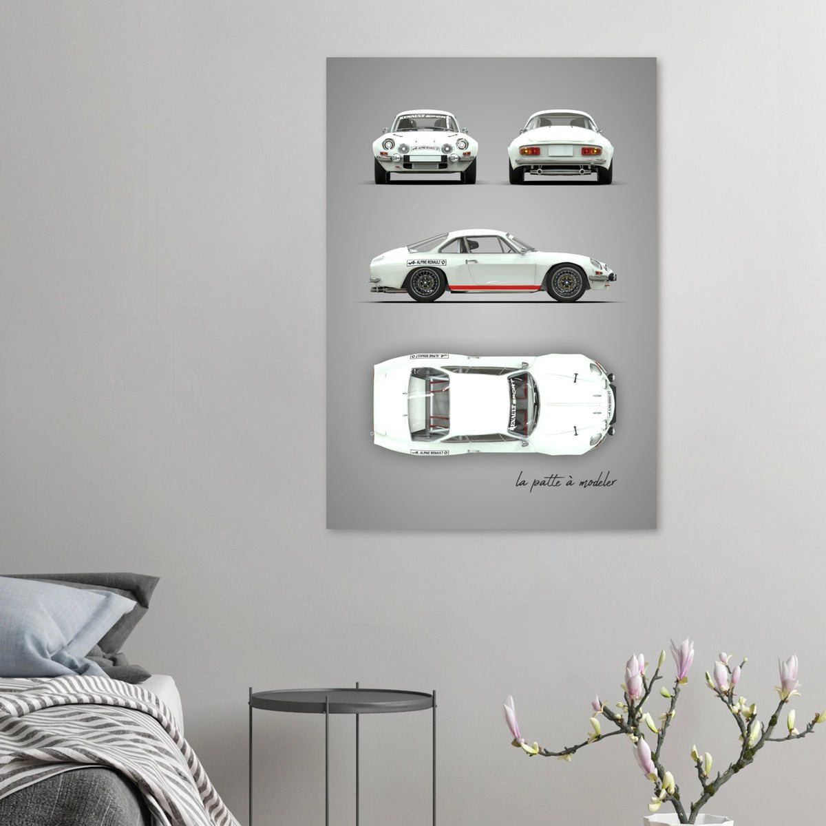 French Racing Car Aluminum Print - Sports Car Heritage Art