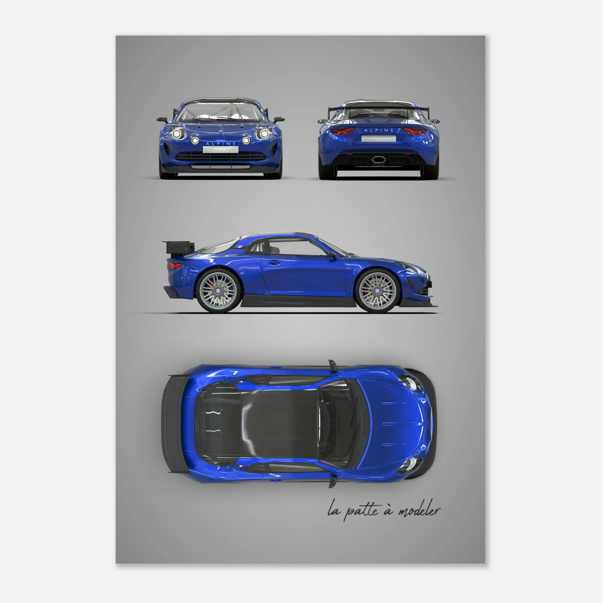 French Sports Car Aluminum Print - Classic Racing Art