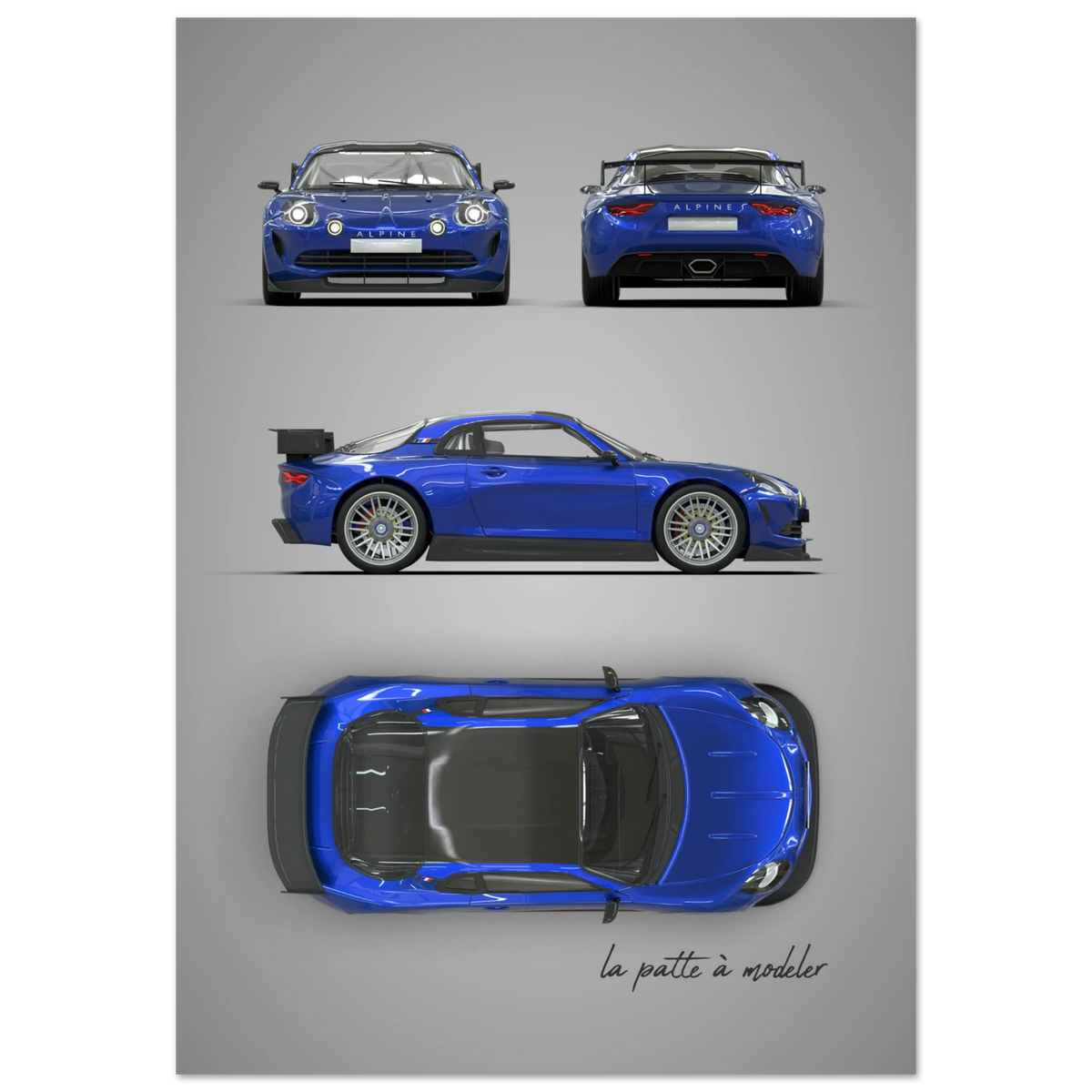 French Sports Car Aluminum Print - Classic Racing Art